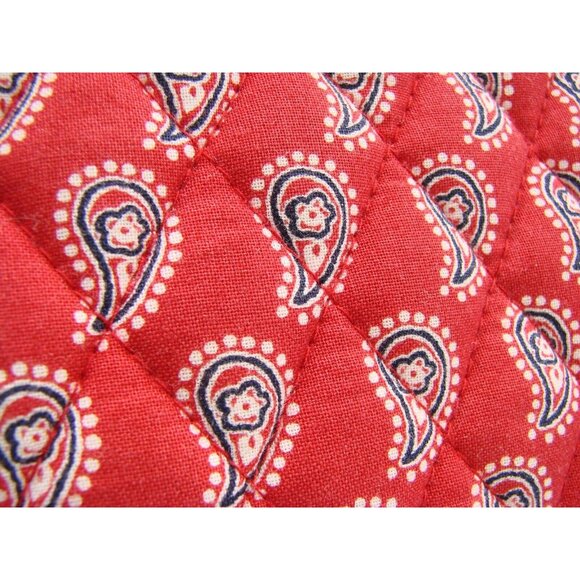 Vera Bradley Red Bandana Petite Paisley Printed Turnlock Wristlet Wallet Quilted - Picture 4 of 12